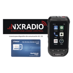 NXRADIO RG360-KIT-SIMTEL – Kit Radio PTT / Android 10 GO / IP68 / MIL-STD 810H / Altavoz 105 dB / Batería 3000 mAh / SIM 1GB 12 Meses
