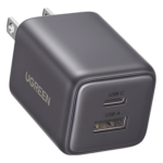 UGREEN 55533 – Cargador Rápido GaN / 20 W / Dual Puerto USB-C PD + USB-A QC 3.0 / Ultracompacto 43 x 33.6 x 32 mm