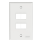 PANDUIT NK4FNWH – Placa de Pared Vertical / 4 Puertos Keystone / Montaje Vertical / 69.8 x 114.3 mm / 2.75 x 4.5 pulg. / ABS / Blanco