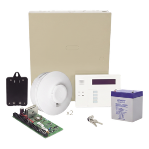 HONEYWELL HOME RESIDEO VISTA48/SMOKEV – Panel de Intrusión / 48 Zonas Cableadas o Inalámbricas / 3 Particiones / 2 Detectores de Humo Inalámbricos / Carga y Descarga por Internet / 16 Salidas Programables