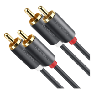 UGREEN 10520 – Cable de Audio 2 RCA Macho a 2 RCA Macho / 5 Metros (16.40 Pies) / Cobre Libre de Oxígeno / Conectores Chapados en Oro / Doble Blindaje EMI/RFI