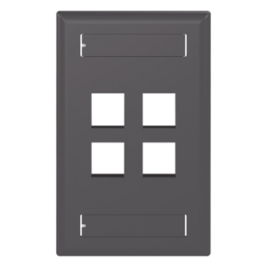 PANDUIT NK4FBL – Placa de Pared Vertical / 4 Puertos Keystone / Montaje Vertical / 69.8 x 114.3 mm (2.75 x 4.5 pulg.) / ABS Negro / RoHS