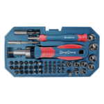 DONGCHENG D092502 – Juego de Desarmador Magnético / 55 Piezas / Puntas Intercambiables / Dados 1/4" / Estuche Organizado