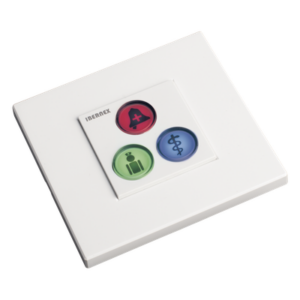 IBERNEX NX0394 – Módulo de Botones para Sistema de Llamadas / 3 Teclas Iluminadas / Retroalimentación Táctil y Audible / BUS RS485 / 12 V / Empotrado o Superficie