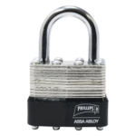 PHILLIPS-ASSA ABLOY MX2499 – Candado Laminado / 40 mm / Llave Master / 4 Pernos de Combinación / Doble Cerrojo / Uso Industrial