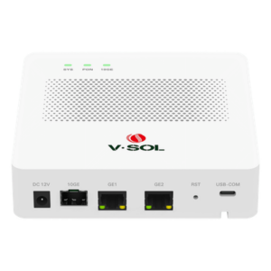 V-SOL V1600GS-R – Mini OLT / 1 Puerto GPON SC/UPC / 3 Puertos Uplink / Hasta 64 ONUs / 20 km / 5.5 x 5.5 x 1.4 in