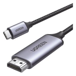 UGREEN 50570 – Cable Adaptador USB-C a HDMI / 4K@60Hz / 1.5 m (4.92 ft) / Thunderbolt 3 y 4 / Nylon Trenzado / Aluminio