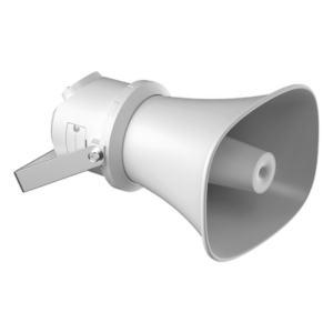 HIKVISION DS-QAZ1307G1T-E(C) – Bocina IP Trompeta / 7 Watts / PoE+ / IP67 / Audio Bidireccional SIP / TTS / 4 GB eMMC