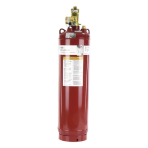 KIDDE 45-550201-001 – Cilindro con Válvula para Sistema de Agente Limpio / Capacidad 200 lb (90.7 kg) / Indicador de Nivel de Líquido / Acero con Pintura Roja / Aprobación UL ULC FM USCG
