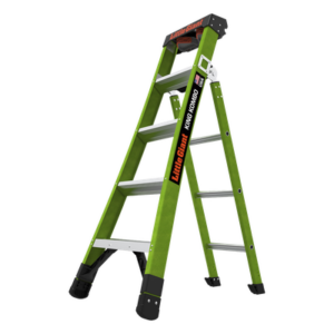 Little Giant Ladder Systems KING-KOMBO2-5IAAC – Escalera Profesional 3 en 1 / Fibra de Vidrio / Capacidad 375 lb (170 kg) / 6 ft (1.82 m) / No Conductora / Almohadilla Giratoria