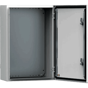 HOFFMAN MAS0806030R5 – Gabinete de Pared MAS / Acero Dulce 1.5 mm / 800 x 600 x 300 mm (31.5 x 23.62 x 11.81 in) / IP66 NEMA 4-12 IK10 / Placa de Montaje Incluida / Gris Claro RAL 7035