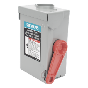 SIEMENS GNF221RA – Interruptor de Seguridad / 240Vca / 2 Polos / 30A / NEMA 3R / Doble Ruptura Visible / Sin Portafusibles / 100kAIC