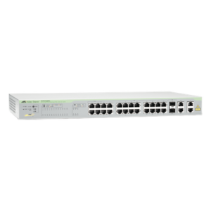 ALLIED TELESIS AT-FS750-28PS-10 – WebSmart Switch, 24 puertos PoE+ 10/100 Mbps + 2 puertos 10/100/1000 Mbps + 2 SFP Gigabit Combo, 193 W