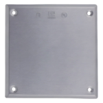 RAWELT TC-04-18 – Tapa ciega cuadrada / Aluminio troquelado 1.02 mm / UL-CSA / 2 diámetros 3 mm (0.11') / 0.039 kg