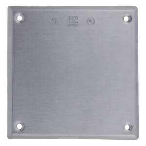 RAWELT TC-04-18 – Tapa ciega cuadrada / Aluminio troquelado 1.02 mm / UL-CSA / 2 diámetros 3 mm (0.11') / 0.039 kg