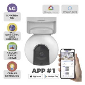 EZVIZ CS-EB8/4G – Cámara IP 4G / 3 Megapixel / Batería 10400 mAh / Visión Nocturna Color 15 m (49.2 ft) / Audio 100 dB / Exterior