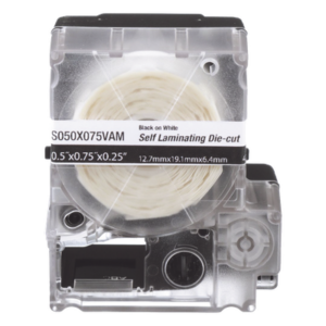 PANDUIT S050X125VAM – Casete de Etiquetas Autolaminadas / 12.7 x 31.8 mm / 200 Etiquetas / Cables 3.1 a 7 mm (0.12 a 0.28 in) / Calibre 12-10 AWG