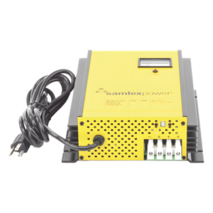 SAMLEX SEC-1230UL – Cargador de Baterías de Plomo Ácido / 12 V / 30 A / Bancos 250 a 350 Ah / Operación Automática / Fuente con Respaldo DC