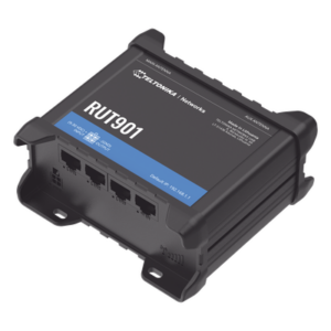 TELTONIKA RUT901 – Router Industrial LTE 4G / 150 Mbps Cat 4 / 4 Puertos Ethernet / WiFi 2.4 GHz / Doble SIM / Montaje DIN / -40°F a 167°F