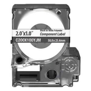 PANDUIT C200X100YJM – Casete de Etiquetas Adhesivas / 140 Etiquetas / 50.8 x 25.4 mm / Vinilo Autolaminable Blanco / -40 a 82°C
