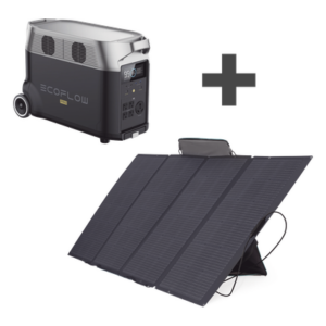 ECOFLOW DLTPRO-KIT – Kit Estación de Energía Portátil / 3600Wh LFP / 5 Salidas CA 3600W / Panel Solar Flexible 400W / WiFi+Bluetooth / 635x285x416 mm / 27 lbs