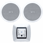 EGI AUDIO SOLUTIONS 121010H/FS2CW – Kit de Audio Residencial / Mando Bluetooth / 2 Bocinas de Techo / 2+2W RMS / 16Ω / Cobertura 150°
