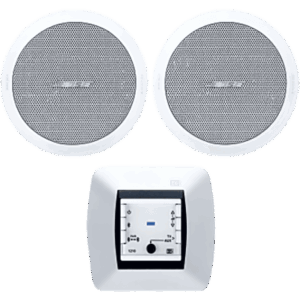 EGI AUDIO SOLUTIONS 121010H/FS2CW – Kit de Audio Residencial / Mando Bluetooth / 2 Bocinas de Techo / 2+2W RMS / 16Ω / Cobertura 150°