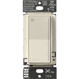LUTRON RADIORA 3 RRSTANFPM – Control de ventilador de techo táctil de 4 velocidades para un ventilador tipo paleta AC, con barra luminosa, sistema RadioRA 3