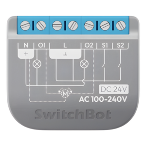 SWITCHBOT SWITCHBOTRELSW2PM – Relay Switch Inteligente 2 Canales / WiFi + BLE / Medición Consumo / 10A por Canal / Protección Sobrecarga / Compatible Matter / 42 x 36 x 16 mm (1.7 x 1.4 x 0.6 in)