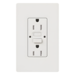 LUTRON ELECTRONICS CAR15GFSTWHS – Tomacorriente Dúplex GFCI / 15 A / 125 V / Autocomprobable / Resistente a Manipulaciones / Indicadores LED / Cara Decorador