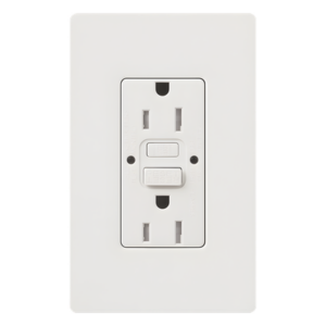 LUTRON ELECTRONICS CAR15GFSTWHS – Tomacorriente Dúplex GFCI / 15 A / 125 V / Autocomprobable / Resistente a Manipulaciones / Indicadores LED / Cara Decorador