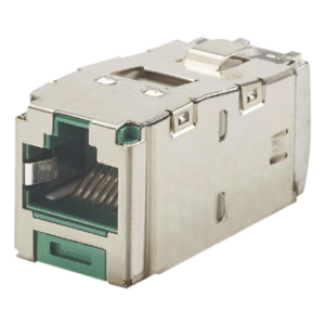 PANDUIT CJS6X88TGGRY – Jack RJ45 Blindado / Cat 6A / Estilo TG Sin Impacto / PoE 100W / Verde