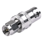 RF INDUSTRIES,LTD RSA-3458 – Adaptador RF Coaxial / SMA Macho a BNC Hembra / En Línea / Cuerpo Bronce Niquelado / Contacto Oro / Aislante Teflón