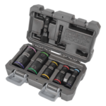 KLEIN TOOLS 66070 – Juego de Dados de Impacto / 7 Piezas / 10 Tamaños Combinados / 3/8 a 15/16'' / Adaptadores 1/4'' y 1/2''
