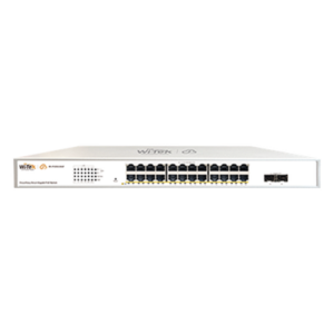 WI-TEK WI-PCES326GF – Switch Administrable PoE / 24 Puertos Gigabit PoE af/at / 2 x SFP Gigabit / 52 Gbps / Presupuesto PoE 370 W / Administración Cloud