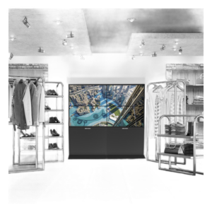 HIKVISION DS-CW2X2LUY-55 – Kit Videowall / 2x2 / 55 Pulgadas / Full HD 1920x1080 / Controlador 2 HDMI In / 4 HDMI Out / Base de Piso 80 cm / 2.78 x 2.24 pies