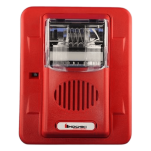 HOCHIKI HEC3-12WR – Sirena Estrobo / 12 Vcd / Multi-Candela 15-75 cd / Montaje en Pared / 4.17 x 3.77 x 2.08 pulgadas / Rojo