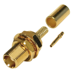 RF INDUSTRIES,LTD RMX-8252-1B – Conector MCX Hembra para Panel / Montaje D-Plano / Anillo Plegable / Cable RG-316/U Grupo B / Contacto Oro / Aislante Teflón
