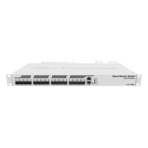 MIKROTIK CRS317-1G-16S+RM – Switch gestionable Layer 3 / 16 puertos SFP+ 10 GbE / 1 puerto Gigabit Ethernet / Montaje en rack / Fuente redundante