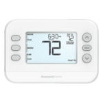 HONEYWELL HOME RESIDEO TH2110U4004/U – Termostato Programable / 1H/1C / Pantalla 4.84 Pulgadas Cuadradas / Alimentación 24 VCA o 2 Baterías AA / Placa de Montaje UWP
