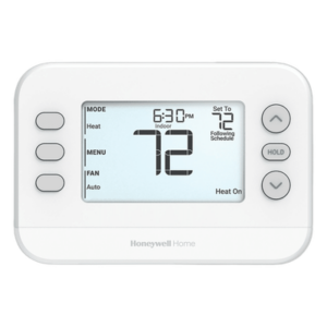 HONEYWELL HOME RESIDEO TH2110U4004/U – Termostato Programable / 1H/1C / Pantalla 4.84 Pulgadas Cuadradas / Alimentación 24 VCA o 2 Baterías AA / Placa de Montaje UWP