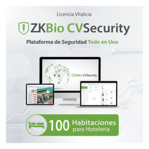 ZKTECO ZKCVHOTEL100 – Licencia de Software / Módulo de Hotelería / 100 Habitaciones / Cerraduras LockPro y LH3000 / Enrolador Biométrico / Tarjetas AccessCard M1K/M4K