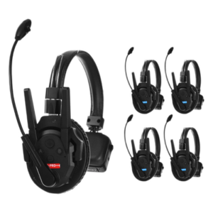 TXPRO TXPRO5 – Kit Intercomunicadores Inalámbricos / Full-Duplex Simultáneo / Alcance 500 m (1640 ft) / Latencia 80 ms / AEC 2.0 / Batería 24 Hrs / USB-C / Hasta 13 Unidades