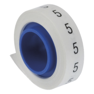 PANDUIT PMDR-5 – Rollo de Etiquetas Marcadoras / Pre-Impresas #5 / 2.4 m (7.87 pies) / Poliéster Blanco