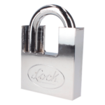 LOCK SYS-L22-A70-DCSB – Candado de acero / Guarda anti-palanca / Cromo satinado / Doble cerrojo / 70 mm / Nivel seguridad 7 / 4 llaves Abloy