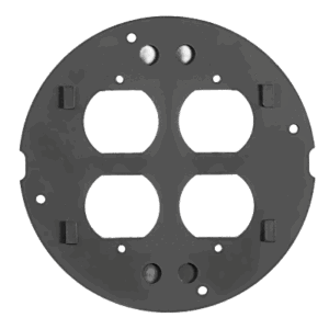 HUBBELL HUB-S1SP-DU – Sub-Placa / Duplex Doble / Aluminio Fundido / Acabado Negro en Polvo / Montaje Empotrado.