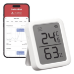 SWITCHBOT SWITCHBOTMP – Sensor de Temperatura y Humedad / Bluetooth BLE 4.2 / Alcance 120 m (393.7 ft) / Pantalla LCD / Batería 1 Año