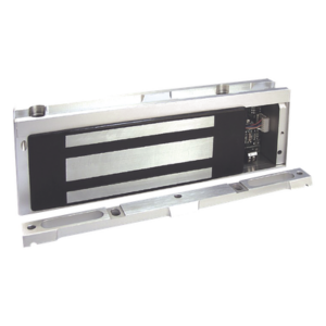 SECURITRON-ASSA ABLOY LP-M68 – Chapa Magnética Electromagnética / 1200 lbs (544 kg) / Doble Voltaje 12/24 VDC / Detección de Puerta Abierta / UL Listado / PoE-Friendly