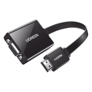 UGREEN 40248 – Adaptador HDMI a VGA / 1080P@60Hz / Audio 3.5mm / Alimentación Micro USB / Cable 0.82 ft / Plug & Play