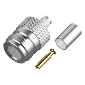 RF INDUSTRIES,LTD RFN-1029-SP – Conector RF Tipo N Hembra / Anillo Plegable / Contacto Oro / Cuerpo Plata / Aislante Teflón / Para Cable Proflex y Grupo P